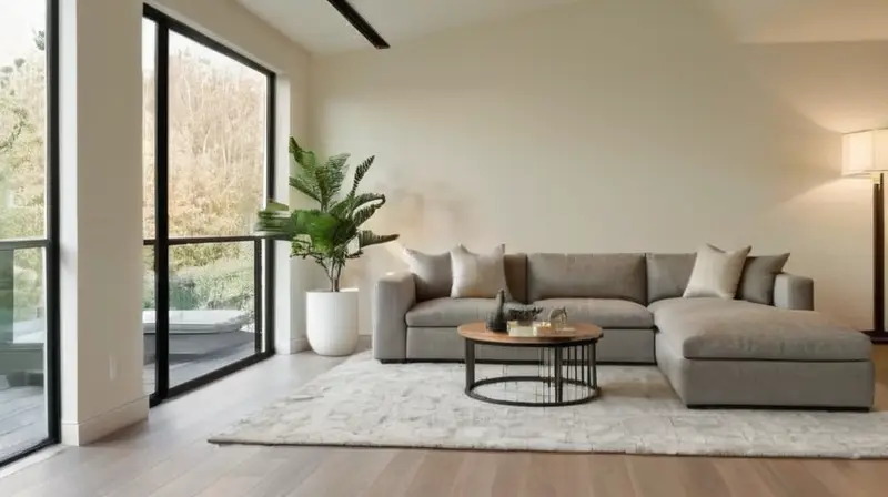 Sala moderna y acogedora con tecnología integrada