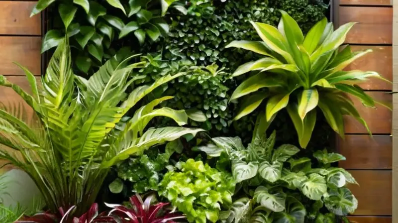 Jardín vertical vibrante en un entorno urbano