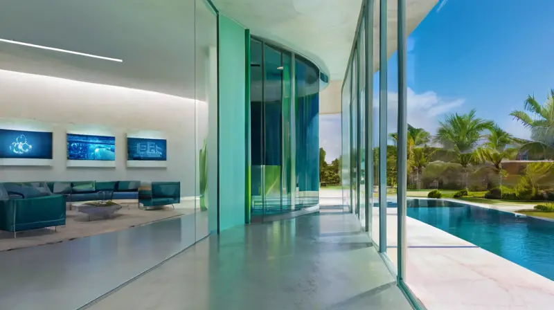 Interfaz moderna con diseños arquitectónicos inmersivos